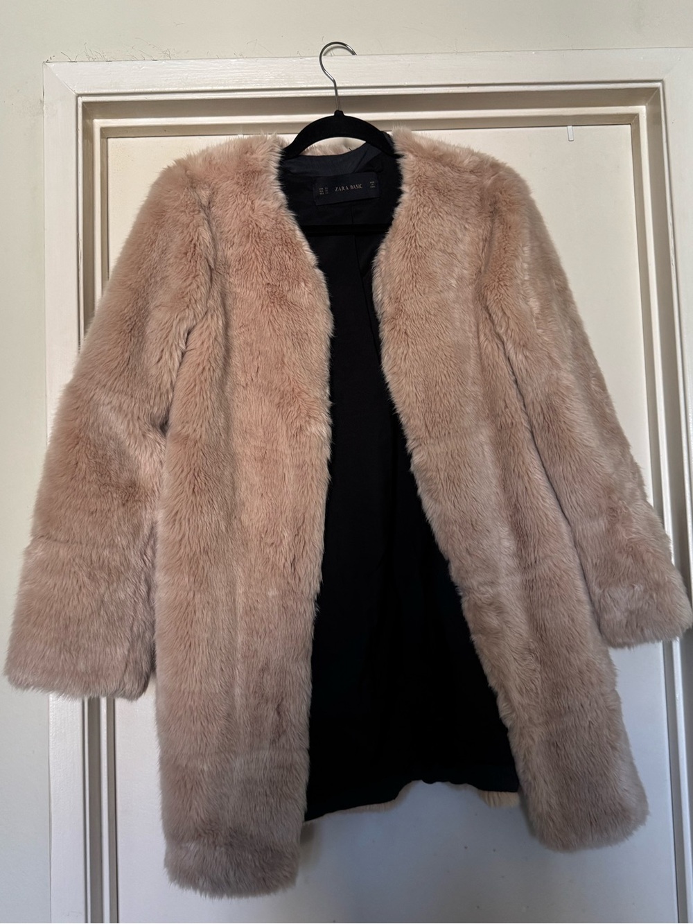 Zara Blush Teddy Faux Fur Coat